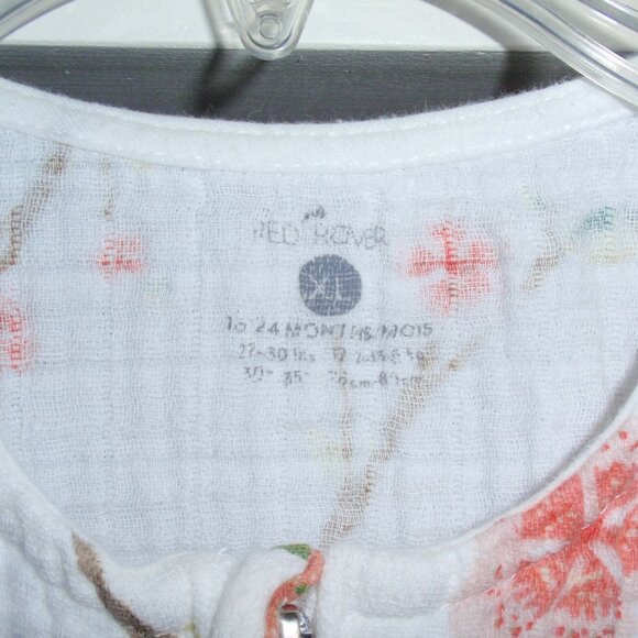 Red Rover XL Cherry Branches Muslin 18-24m Sleep Bag Sleep Sack Sleeveless - Picture 5 of 10